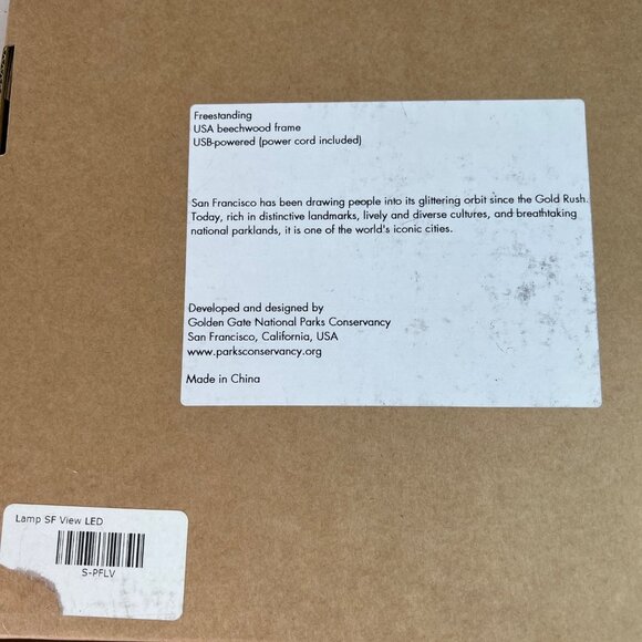 NEW San Francisco Skyline Light LED USB Powered Plug Beechwood Frame Light Up - Picture 5 of 10